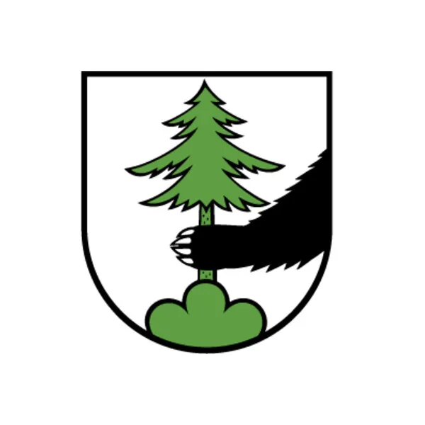 Das Wappen der Gemeinde Kölliken: eine Bärentatze greift nach einer Tanne